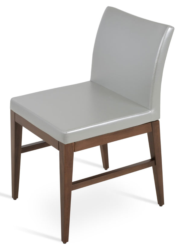 Soho Concept Aria Wood Dining Chair - Elegant Leatherette Upholstered Seat, 2-year Guarantee, Stylish & Durable Silver,Walnut  Soho-concept-dining-chair-00666