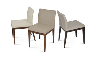 Soho Concept Aria Wood Dining Chair - Elegant Leatherette Upholstered Seat, 2-year Guarantee, Stylish & Durable Cream,Walnut,Light Grey  Soho-concept-dining-chair-00594