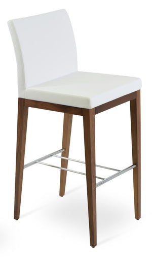Soho Concept Aria Wood Barstools & Counterstools - Stylish Leatherette Seating, 2-year Warranty, Durable Design Walnut,White  Soho-concept-dining-chair-10405