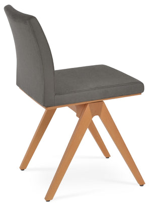 Soho Concept Aria Fino Wood Dining Chair - Elegant Solid Beech, Premium Upholstery Options, 10-year Guarantee Natural,Grey  Soho-concept-dining-chair-00382