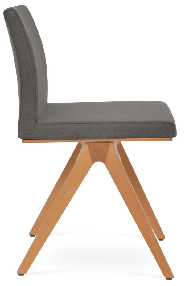 Soho Concept Aria Fino Wood Dining Chair - Elegant Solid Beech, Premium Upholstery Options, 10-year Guarantee Natural,Grey  Soho-concept-dining-chair-00382