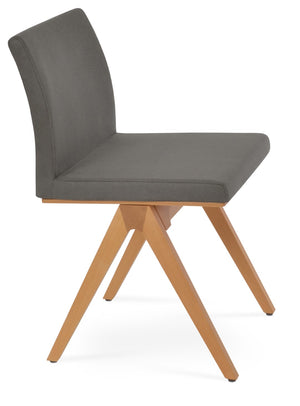 Soho Concept Aria Fino Wood Dining Chair - Elegant Solid Beech, Premium Upholstery Options, 10-year Guarantee Natural,Grey  Soho-concept-dining-chair-00382