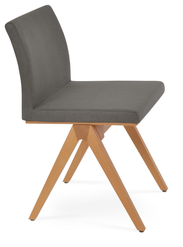 Soho Concept Aria Fino Wood Dining Chair - Elegant Solid Beech, Premium Upholstery Options, 10-year Guarantee Natural,Grey  Soho-concept-dining-chair-00382