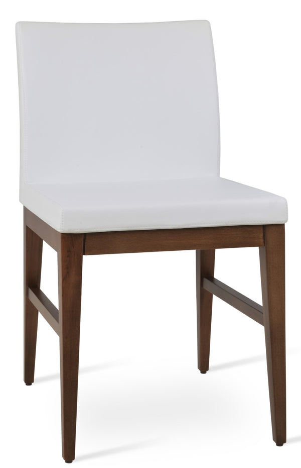 Soho Concept Aria Wood Dining Chair - Elegant Leatherette Upholstered Seat, 2-year Guarantee, Stylish & Durable White,Walnut  Soho-concept-dining-chair-00413
