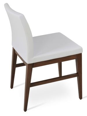 Soho Concept Aria Wood Dining Chair - Elegant Leatherette Upholstered Seat, 2-year Guarantee, Stylish & Durable White,Walnut  Soho-concept-dining-chair-00413