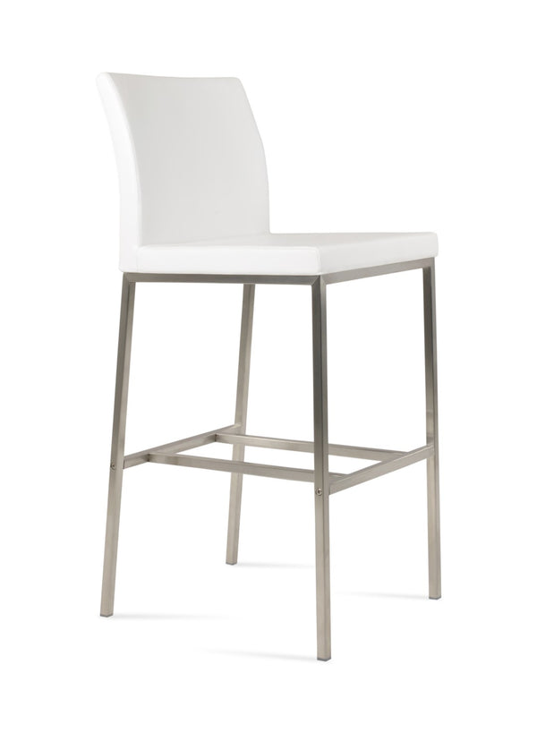 Soho Concept Aria Metal Barstools & Counterstools - Stylish Leatherette, 2-year Warranty, Modern Design, 300 Lbs Capacity White  Soho-concept-dining-chair-10249