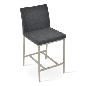 Soho Concept Aria Metal Barstools & Counterstools - Stylish Wool Fabric With 10-year Guarantee, Sleek Design Dark Grey  Soho-concept-dining-chair-10250