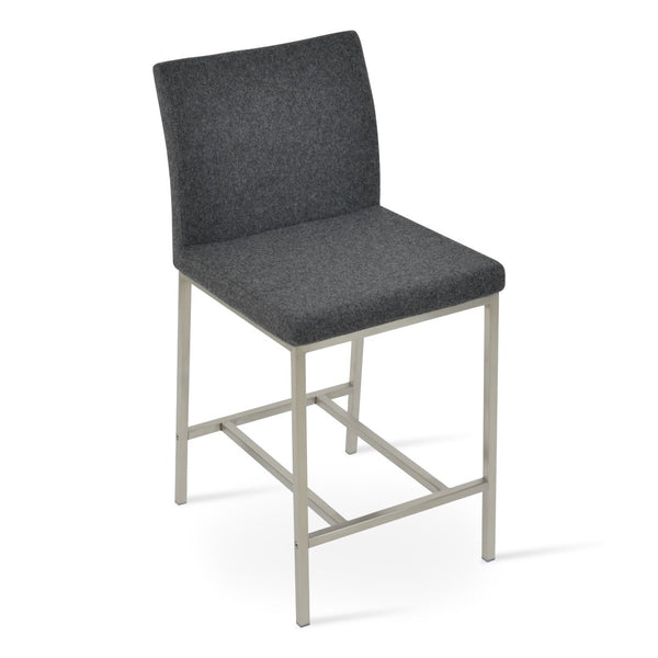 Soho Concept Aria Metal Barstools & Counterstools - Stylish Wool Fabric With 10-year Guarantee, Sleek Design Dark Grey  Soho-concept-dining-chair-10250