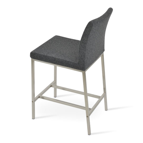 Soho Concept Aria Metal Barstools & Counterstools - Stylish Wool Fabric With 10-year Guarantee, Sleek Design Dark Grey  Soho-concept-dining-chair-07403