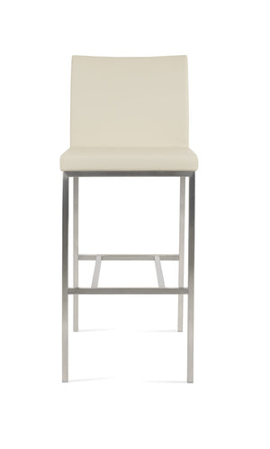 Soho Concept Aria Metal Barstools & Counterstools - Stylish Leatherette, 2-year Warranty, Modern Design, 300 Lbs Capacity Chrome,Cream  Soho-concept-dining-chair-10245