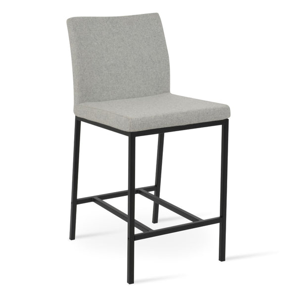 Soho Concept Aria Metal Barstools & Counterstools - Stylish Wool Fabric With 10-year Guarantee, Sleek Design Black,Silver  Soho-concept-dining-chair-10248
