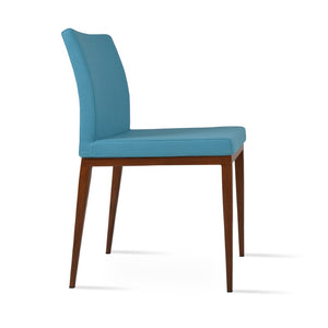 Soho Concept Aria Mw Dining Chair - Stylish Camira Blazer Wool, Metal Base, 10-year Guarantee, Modern Design Walnut,Turquoise  Soho-concept-dining-chair-00438