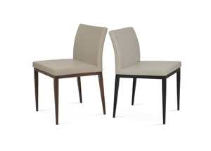 Soho Concept Aria Mw Dining Chair – Stylish Leatherette Upholstery, Metal Base, 2-year Guarantee, Limited Stock! Walnut,Light Grey  Soho-concept-dining-chair-00452