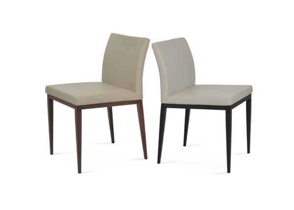 Soho Concept Aria Mw Dining Chair – Stylish Leatherette Upholstery, Metal Base, 2-year Guarantee, Limited Stock! Walnut,Light Grey  Soho-concept-dining-chair-00452