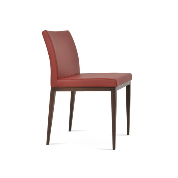 Soho Concept Aria Mw Dining Chair – Stylish Leatherette Upholstery, Metal Base, 2-year Guarantee, Limited Stock! Walnut,Red  Soho-concept-dining-chair-00450