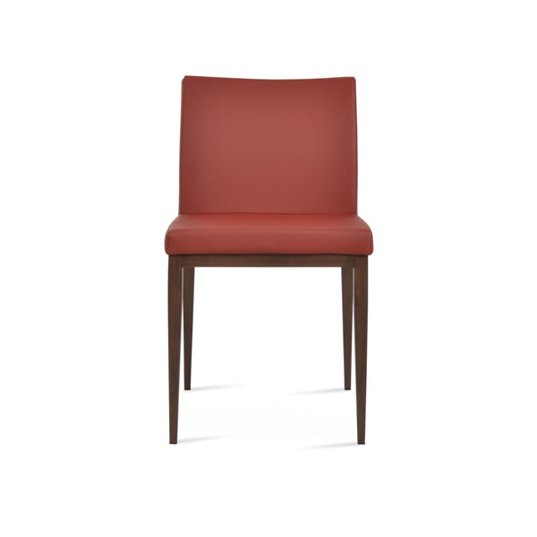 Soho Concept Aria Mw Dining Chair – Stylish Leatherette Upholstery, Metal Base, 2-year Guarantee, Limited Stock! Walnut,Red  Soho-concept-dining-chair-00450