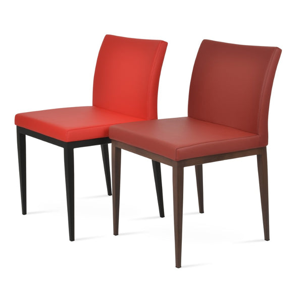 Soho Concept Aria Mw Dining Chair – Stylish Leatherette Upholstery, Metal Base, 2-year Guarantee, Limited Stock! Walnut,Red  Soho-concept-dining-chair-00449