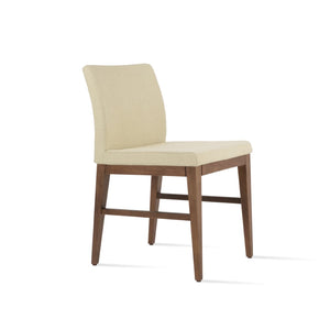 Soho Concept Aria Wood Dining Chair - Premium Camira Blazer Fabric, Solid Walnut Base, 10-year Guarantee, 350 Lbs Capacity Walnut,Beige  Soho-concept-dining-chair-00660