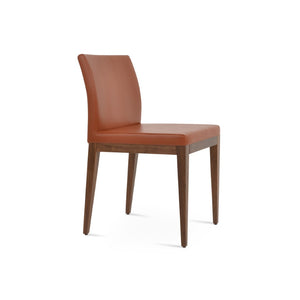 Soho Concept Aria Wood Dining Chair - Elegant Leatherette Upholstered Seat, 2-year Guarantee, Stylish & Durable Walnut  Soho-concept-dining-chair-00664