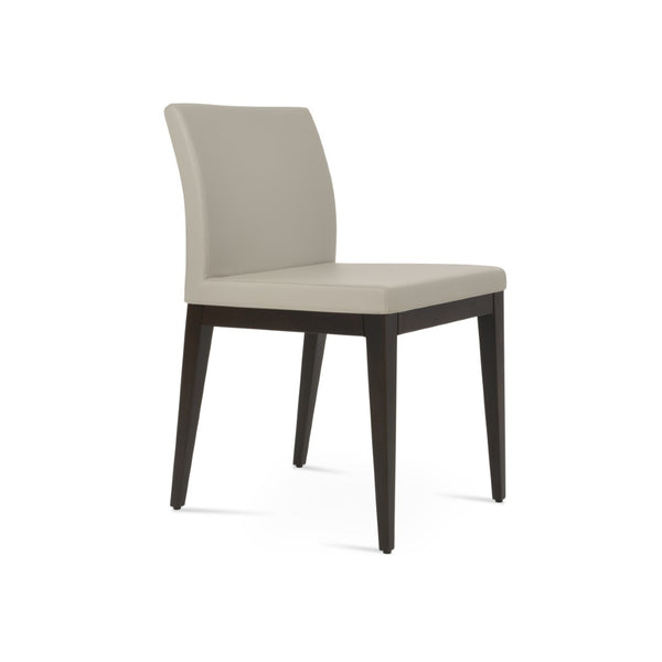 Soho Concept Aria Wood Dining Chair - Elegant Leatherette Upholstered Seat, 2-year Guarantee, Stylish & Durable Light Grey  Soho-concept-dining-chair-00659