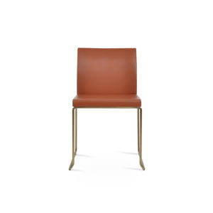 Soho Concept Aria Wire Stackable Dining Chair - Soft Leatherette, Solid Steel, Stylish & Practical, 2-year Guarantee Brass  Soho-concept-dining-chair-00357