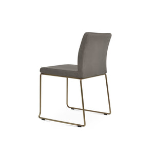 Soho Concept Aria Wire Stackable Dining Chair - Chic Boucle, Velvet & Nubuck Fabrics, 10-year Guarantee, Stylish! Brass,Grey  Soho-concept-dining-chair-00353