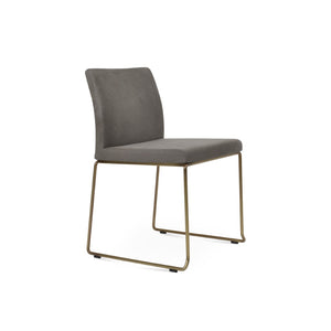 Soho Concept Aria Wire Stackable Dining Chair - Chic Boucle, Velvet & Nubuck Fabrics, 10-year Guarantee, Stylish! Brass,Grey  Soho-concept-dining-chair-00353