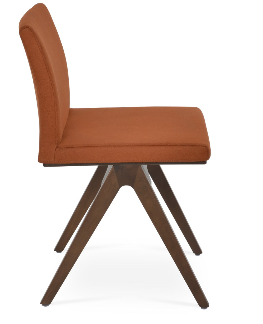 Soho Concept Aria Fino Wood Dining Chair - Elegant Solid Beech, Premium Upholstery Options, 10-year Guarantee Walnut  Soho-concept-dining-chair-00384