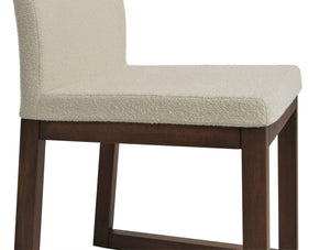 Soho Concept Aria Sled Wood Dining Chair - Luxurious Upholstery & Solid Beech Base - 10-year Guarantee, Stylish Design White,Walnut  Soho-concept-dining-chair-00265