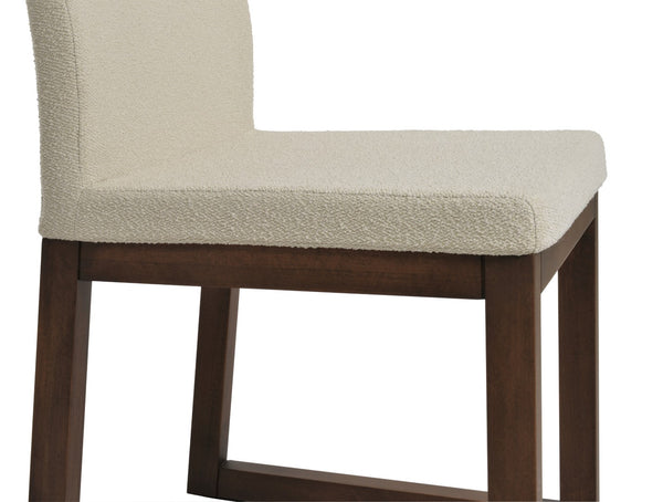 Soho Concept Aria Sled Wood Dining Chair - Luxurious Upholstery & Solid Beech Base - 10-year Guarantee, Stylish Design White,Walnut  Soho-concept-dining-chair-00265