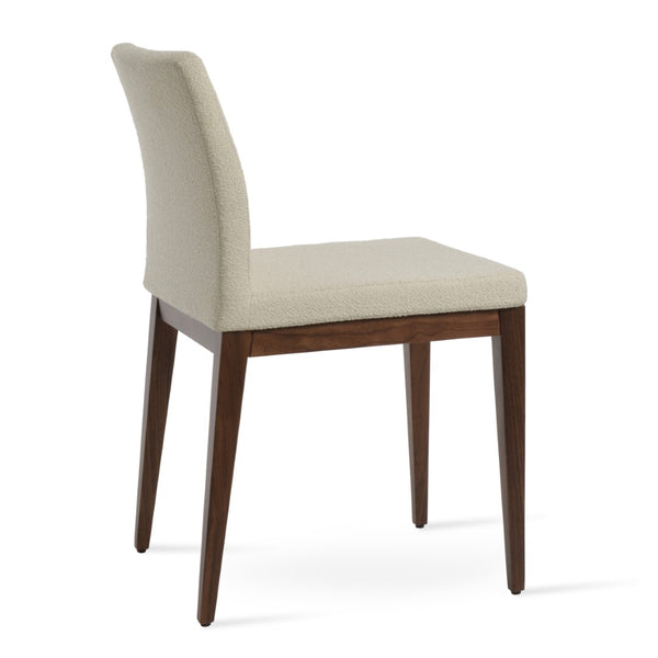 Soho Concept Aria Wood Dining Chair - Elegant Upholstery In Boucle, Velvet, Nubuck, Or Camira - 10 Year Guarantee White,Walnut  Soho-concept-dining-chair-00267