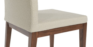 Soho Concept Aria Wood Dining Chair - Elegant Upholstery In Boucle, Velvet, Nubuck, Or Camira - 10 Year Guarantee White,Walnut  Soho-concept-dining-chair-00267