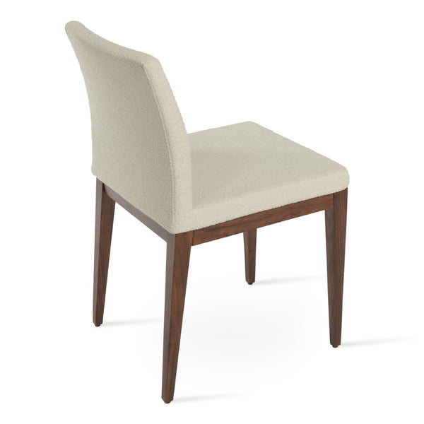 Soho Concept Aria Wood Dining Chair - Elegant Upholstery In Boucle, Velvet, Nubuck, Or Camira - 10 Year Guarantee White,Walnut  Soho-concept-dining-chair-00267