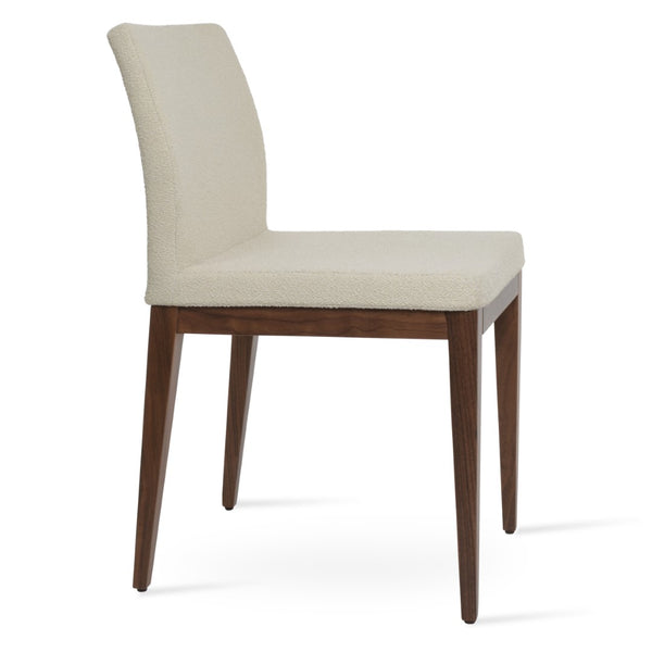 Soho Concept Aria Wood Dining Chair - Elegant Upholstery In Boucle, Velvet, Nubuck, Or Camira - 10 Year Guarantee White,Walnut  Soho-concept-dining-chair-00267