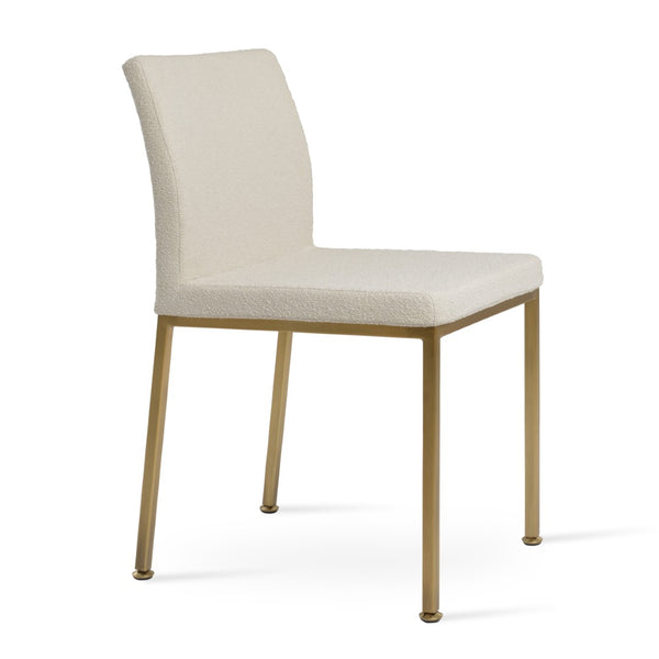Soho Concept Aria Metal Dining Chair - Premium Upholstery In Boucle, Velvet & Nubuck With 10-year Guarantee! White,Brass,Gold  Soho-concept-dining-chair-00268