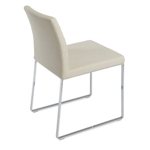 Soho Concept Aria Sled Dining Chair - Luxurious Upholstery, Durable Metal Base, 10-year Guarantee For Elegance White,Chrome  Soho-concept-dining-chair-00269