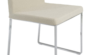 Soho Concept Aria Sled Dining Chair - Luxurious Upholstery, Durable Metal Base, 10-year Guarantee For Elegance White,Chrome  Soho-concept-dining-chair-00269