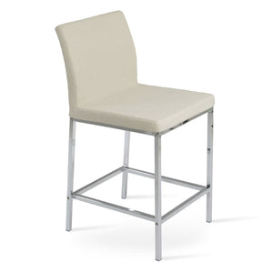 Soho Concept Aria Stackable Barstools & Counterstools - Elegant Upholstered Designs With 10-year Guarantee! White,Chrome  Soho-concept-dining-chair-10242