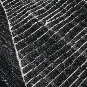 Amer Rugs Arlington Hand-knotted Moroccan Area Rug With Abstract Carved Design For Luxurious Home Décor Charcoal Wool Arl10203