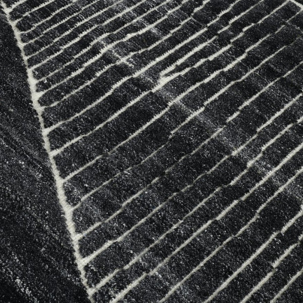 Amer Rugs Arlington Hand-knotted Moroccan Area Rug With Abstract Carved Design For Luxurious Home Décor Charcoal Wool Arl10203