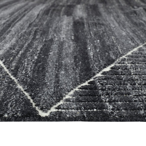 Amer Rugs Arlington Hand-knotted Moroccan Area Rug With Abstract Carved Design For Luxurious Home Décor Charcoal Wool Arl10203