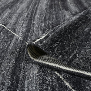 Amer Rugs Arlington Hand-knotted Moroccan Area Rug With Abstract Carved Design For Luxurious Home Décor Charcoal Wool Arl10203