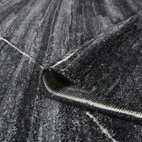 Amer Rugs Arlington Hand-knotted Moroccan Area Rug With Abstract Carved Design For Luxurious Home Décor Charcoal Wool Arl10203