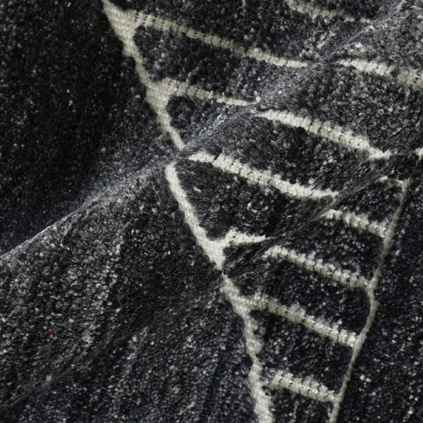 Amer Rugs Arlington Hand-knotted Moroccan Area Rug With Abstract Carved Design For Luxurious Home Décor Charcoal Wool Arl10203