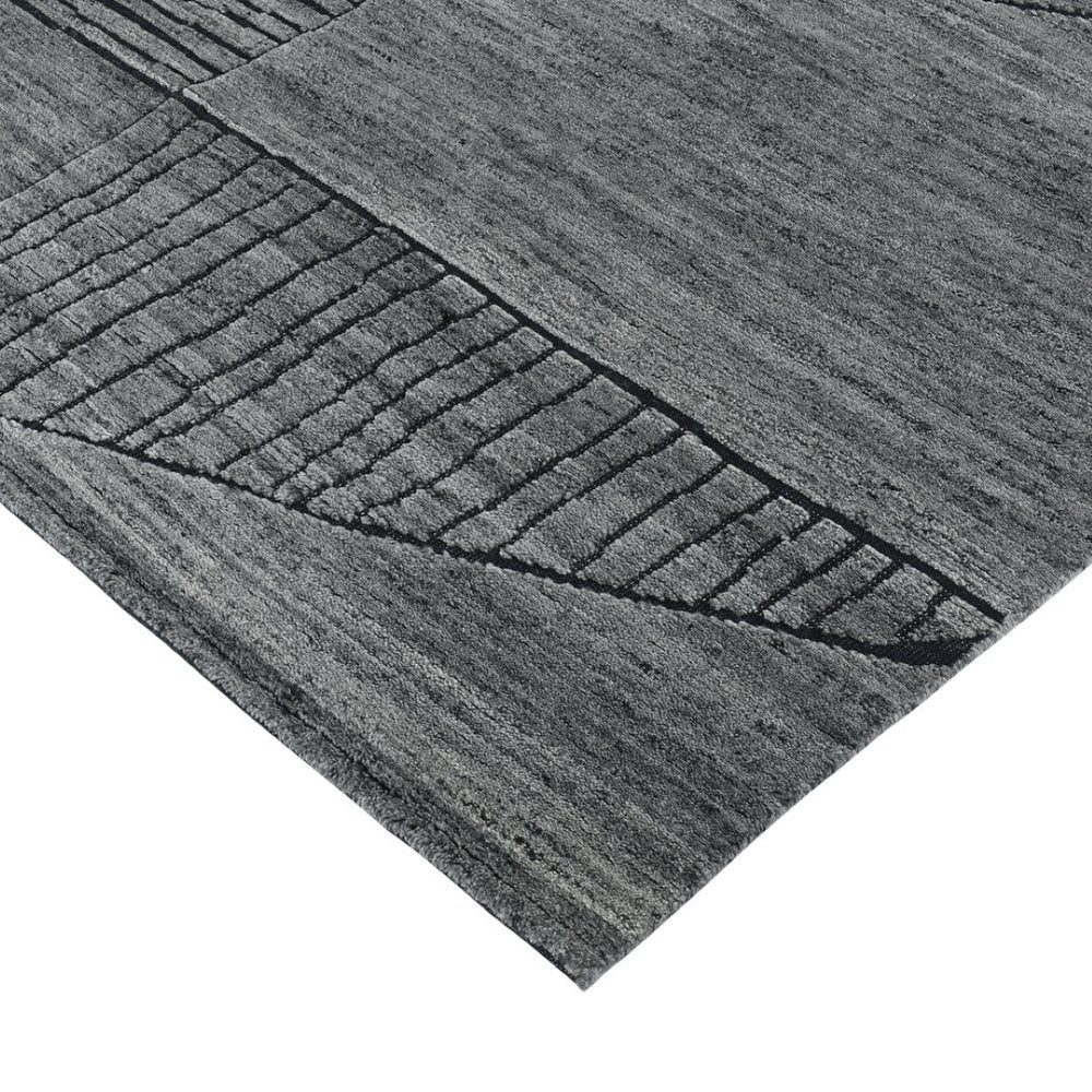 Amer Rugs Arlington Hand-knotted Moroccan Area Rug With Abstract Carved Design For Luxurious Home Décor Gray Wool Arl20912