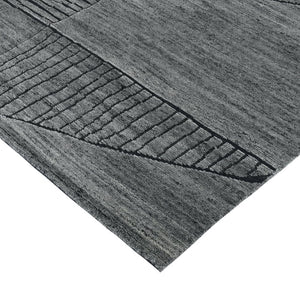 Amer Rugs Arlington Hand-knotted Moroccan Area Rug With Abstract Carved Design For Luxurious Home Décor Gray Wool Arl20912