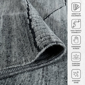 Amer Rugs Arlington Hand-knotted Moroccan Area Rug With Abstract Carved Design For Luxurious Home Décor Gray Wool Arl20912