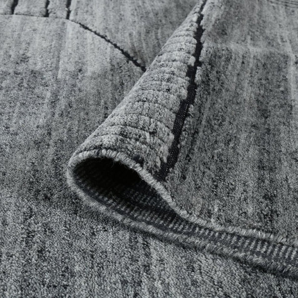 Amer Rugs Arlington Hand-knotted Moroccan Area Rug With Abstract Carved Design For Luxurious Home Décor Gray Wool Arl20912