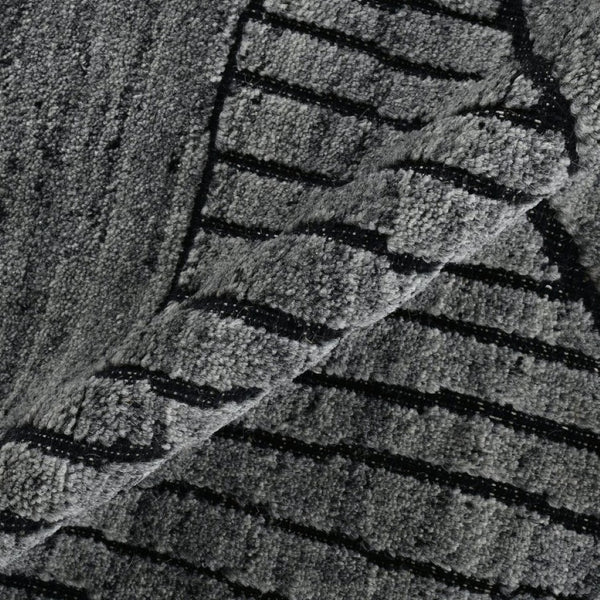 Amer Rugs Arlington Hand-knotted Moroccan Area Rug With Abstract Carved Design For Luxurious Home Décor Gray Wool Arl20912