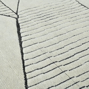 Amer Rugs Arlington Hand-knotted Moroccan Area Rug With Abstract Carved Design For Luxurious Home Décor Ivory Wool Arl30912